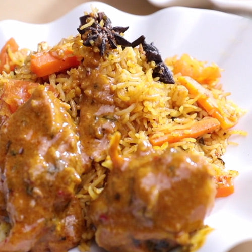 Nasi Briyani with Indian Curry Chicken