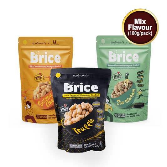 ecoBrown’s Brice Rice Puff [Bundle of 3 x 100g] - Mix 3 Flavours