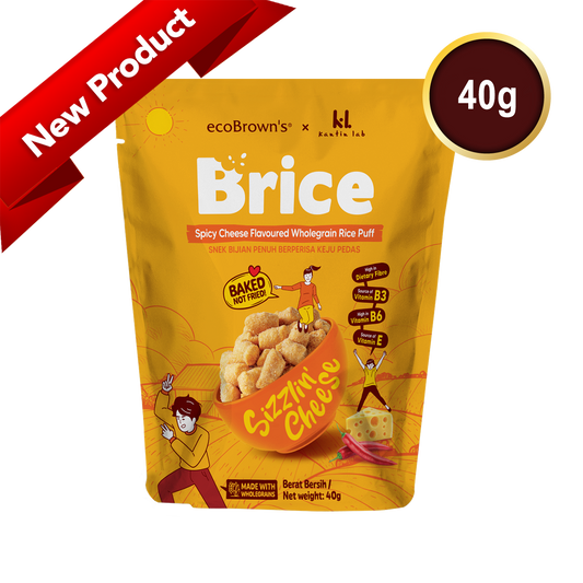 ecoBrown’s Brice Spicy Cheese Flavoured Wholegrain Rice Puff [40g]