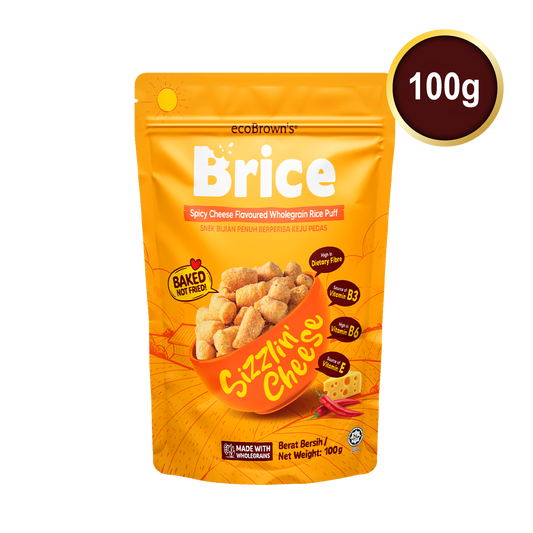 ecoBrown’s Brice Spicy Cheese Flavoured Wholegrain Rice Puff [100g]