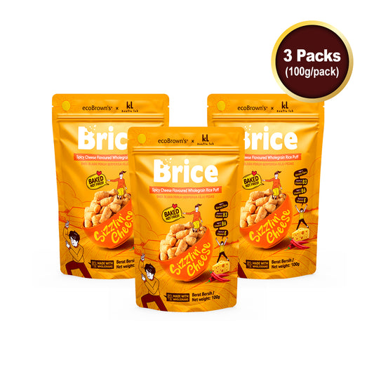 ecoBrown’s Brice Spicy Cheese Rice Puff [Bundle of 3 x 100g]