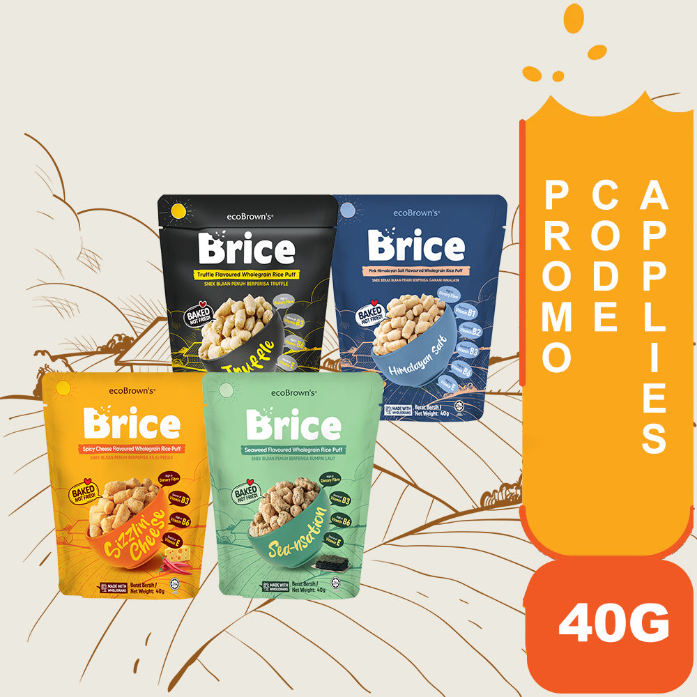 [FREE 1 pack x 40g] ecoBrown’s Brice Wholegrain Rice Puff 40g
