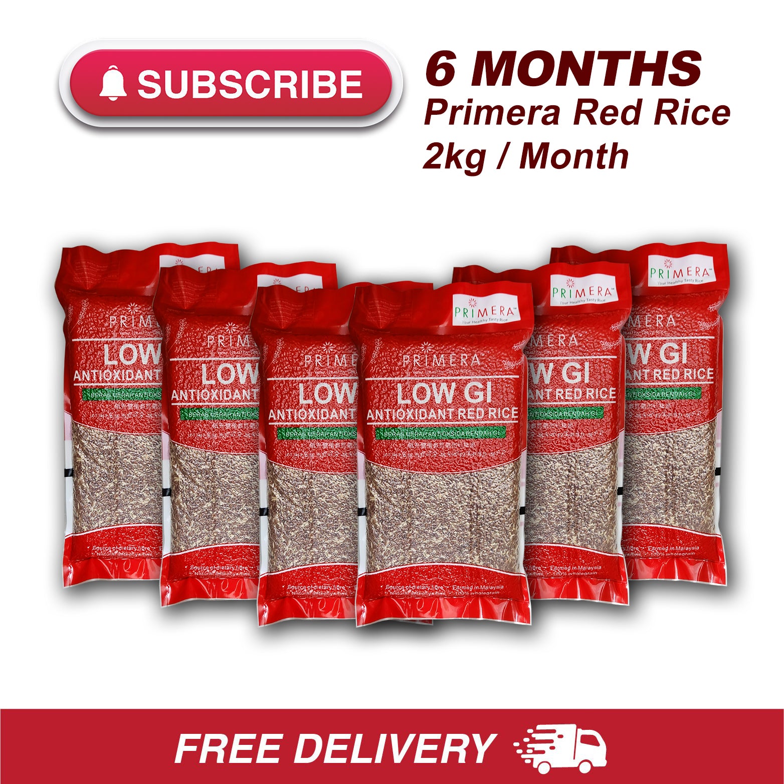 6 Months Subscription (Primera Red Rice) – ecoBrown's