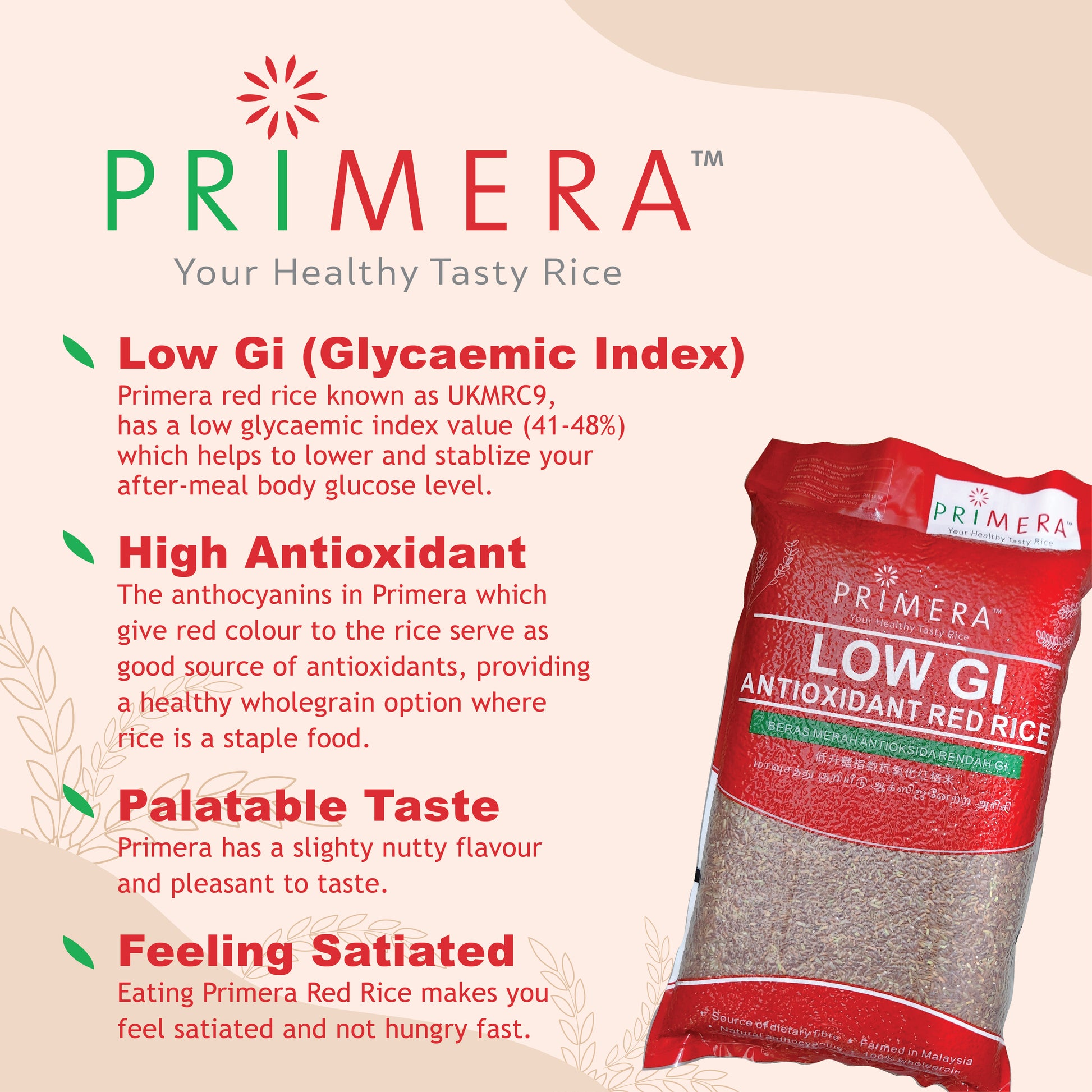 { Primera } - Red Rice 1kg – ecoBrown's
