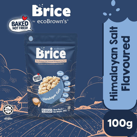 [100g] ecoBrown’s Brice Himalayan Salt Flavoured Wholegrain Rice Puff | Baked, Not Fried | High Fibre Snack