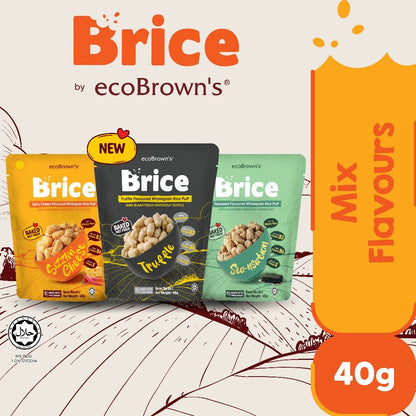[Bundle of 3x40g] ecoBrown’s Brice Wholegrain Rice Puffs – Truffle + Spicy Cheese + Seaweed