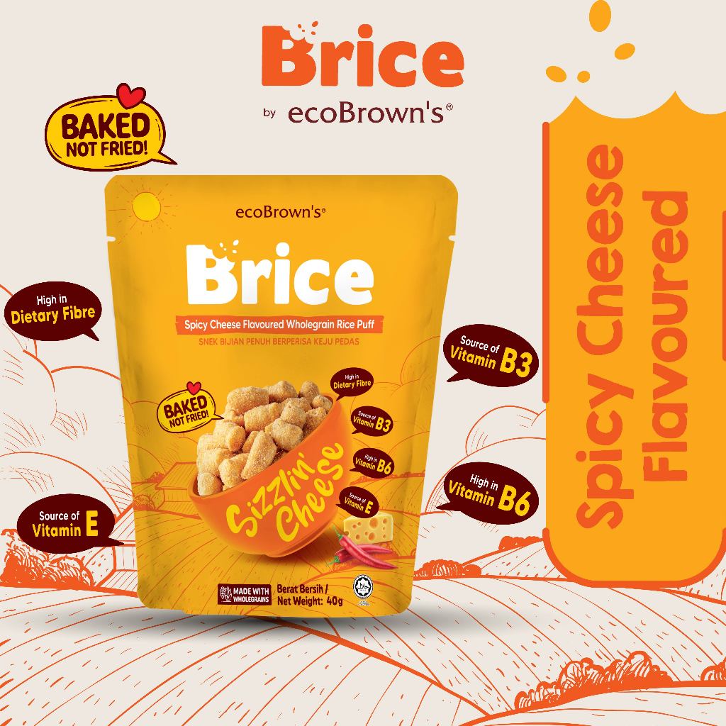 [Bundle of 3x40g] ecoBrown’s Brice Wholegrain Rice Puffs – Truffle + Spicy Cheese + Seaweed