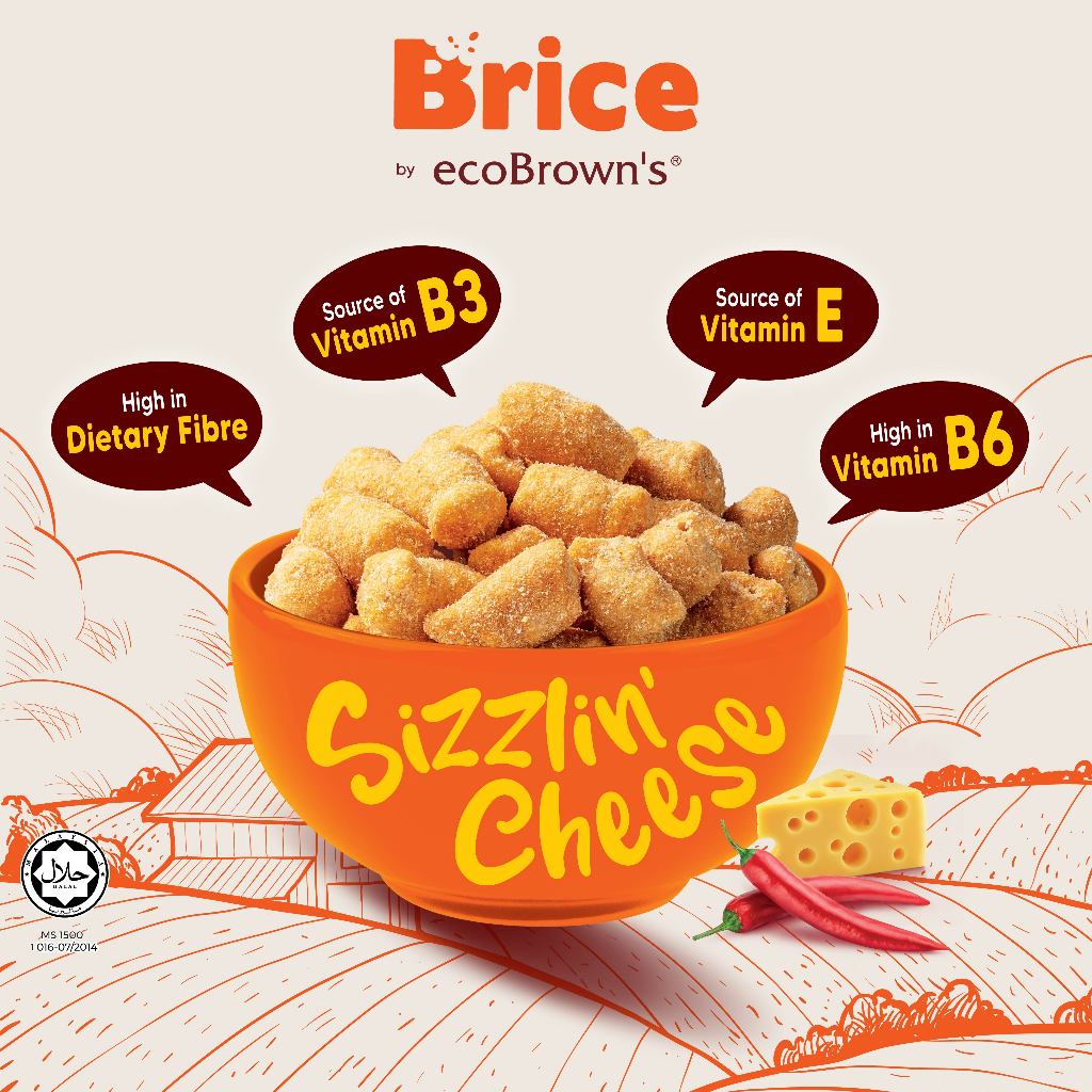 [40g] ecoBrown’s Brice Spicy Cheese Flavoured Wholegrain Rice Puff