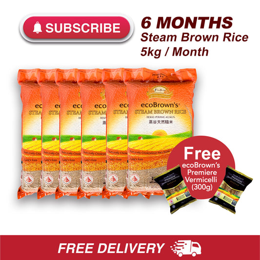 6 Months Subscription (Steam Brown Rice 5kg)